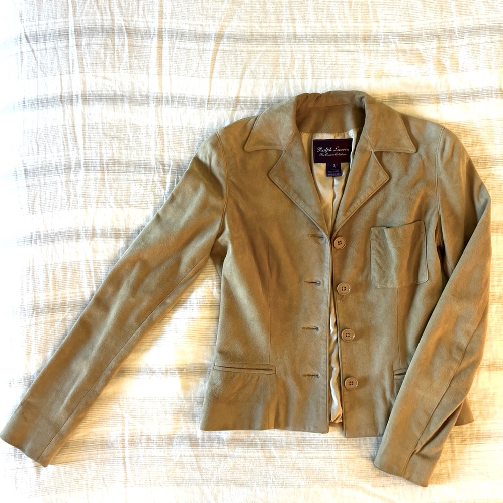 Ralph Lauren Purple Label Collection suede jacket size 2